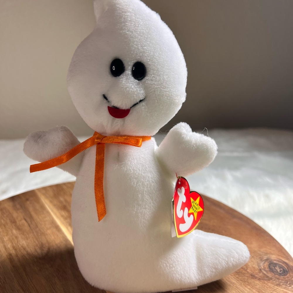 Vintage TY 1995 Spooky Ghost Beanie Baby